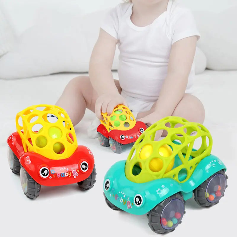 Soft Silicone Children Sensory Toy Cars Rubber Push and Go