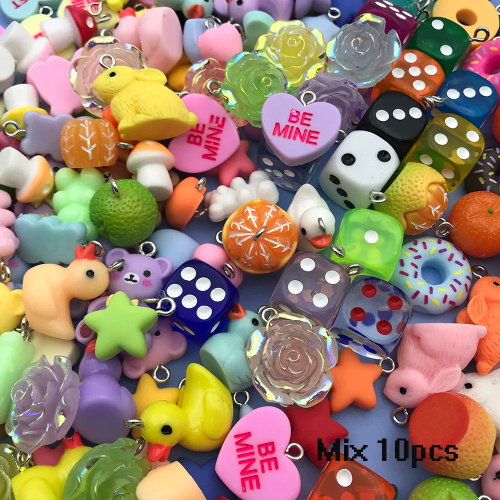 Mix Fruit Animals Flowers Resin Charms