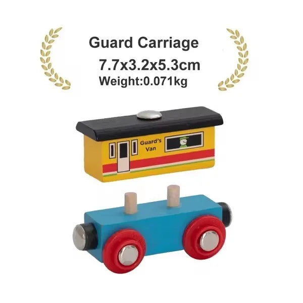 Wooden Magnetic Train Car Locomotive Ambulance Fire Truck Wood Railway Accessories