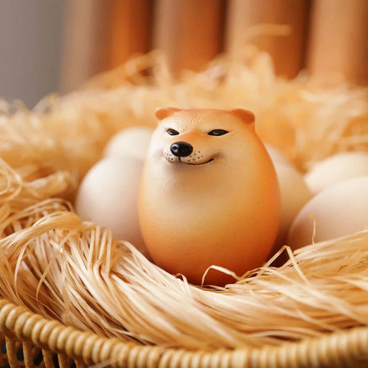 Creative Shiba Inu Realistic Egg Shape PVC Desk Decor