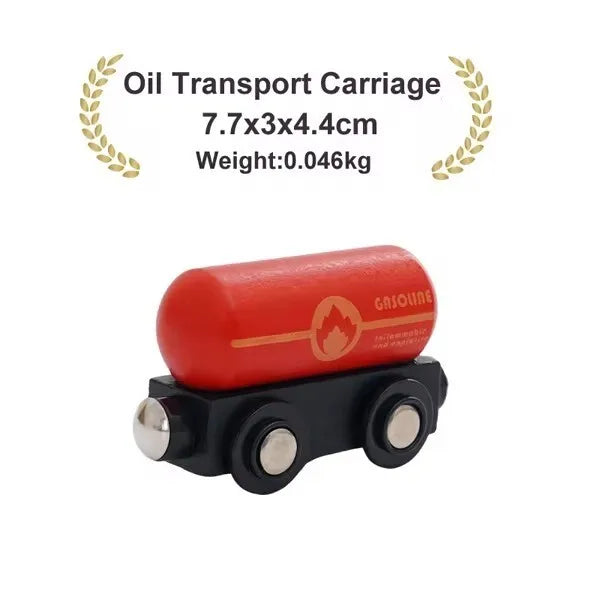 Wooden Magnetic Train Car Locomotive Ambulance Fire Truck Wood Railway Accessories