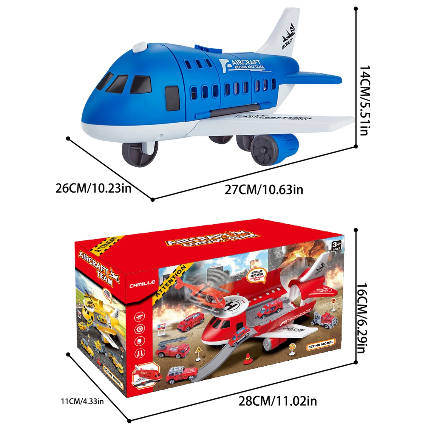 Creative and novel deformation airplane toy combination