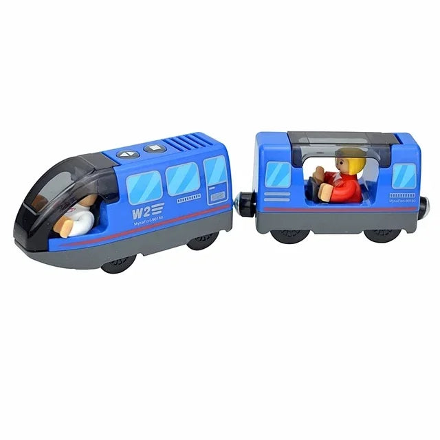 Wooden Locomotive Magnetic Electric Car Train Toys