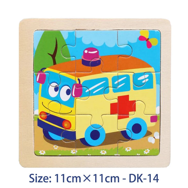 Kids Wooden Jigsaw Puzzle Games Cartoon