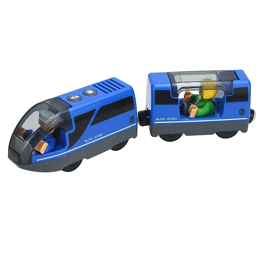 Wooden Locomotive Magnetic Electric Car Train Toys