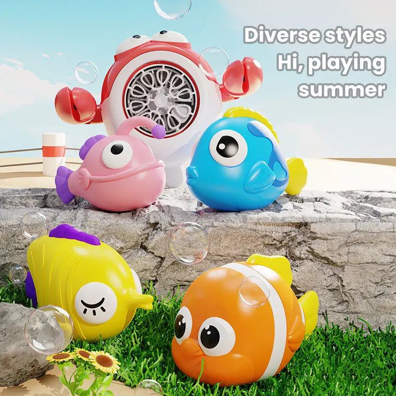 Handheld Bubble Machine Cartoon Clown Fish Lobster