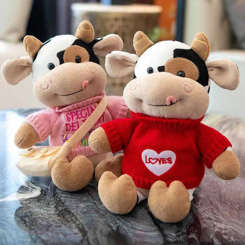 Cartoon Milk Cow Plush Doll Cute Simulation Cattle Animals