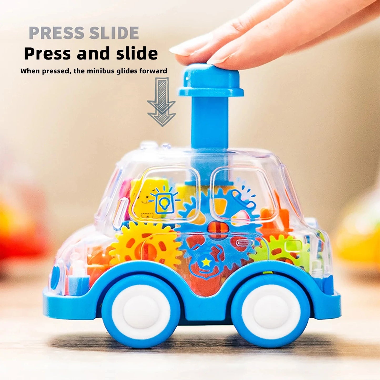 Baby Toy Cartoon Press Gear Car Toy