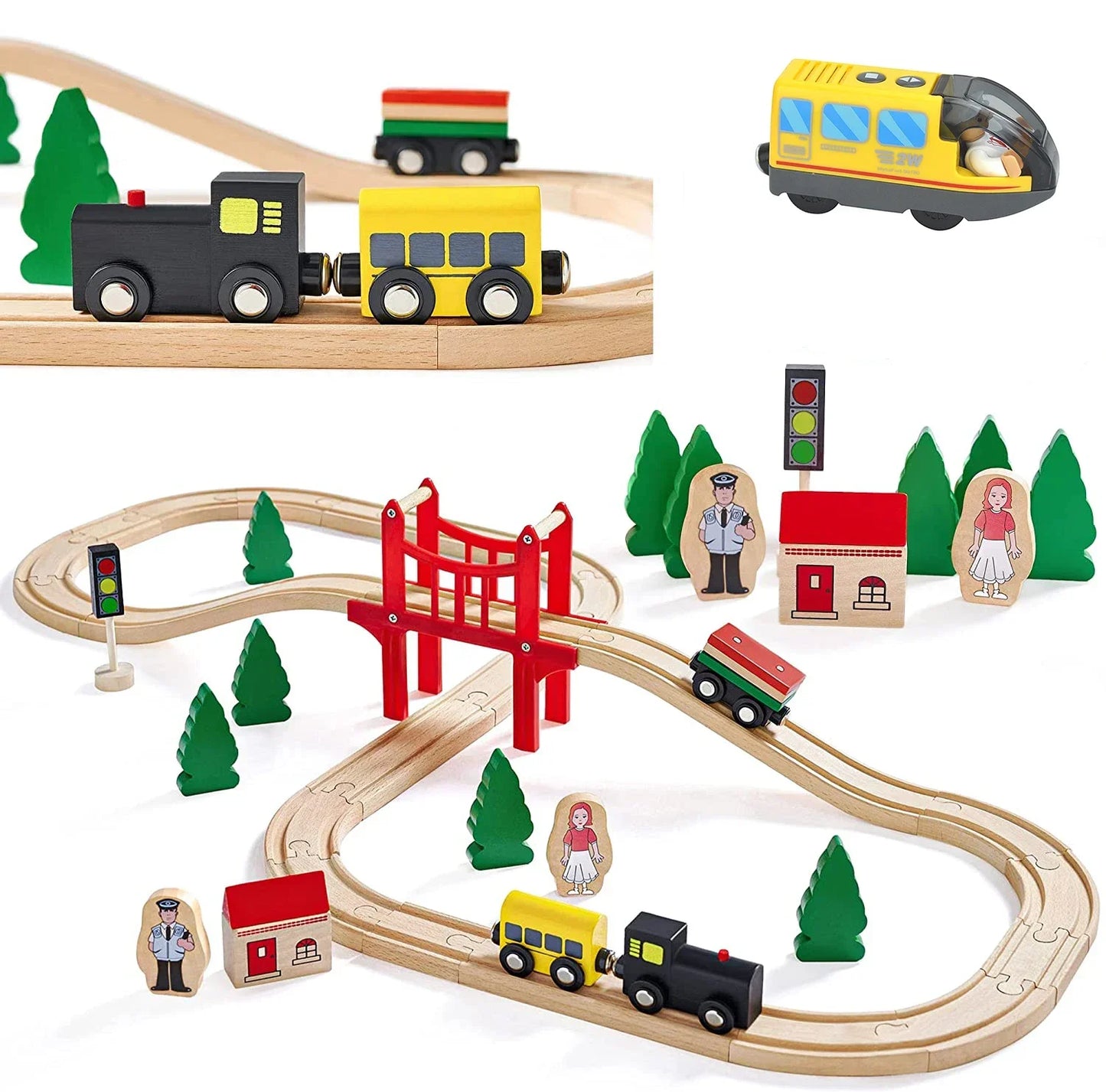 Train Track Wooden Train Toys Magnetic Set