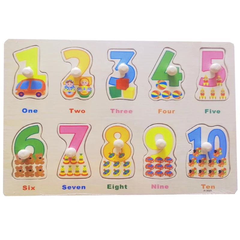 Baby Toys Montessori Wooden Puzzle Hand Grab Board