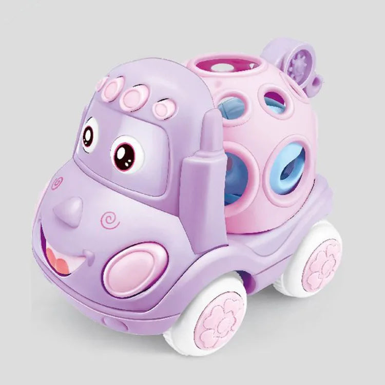 Baby Car Toys for 1 Year Old Girl Boy Pink Rattle Push Cars