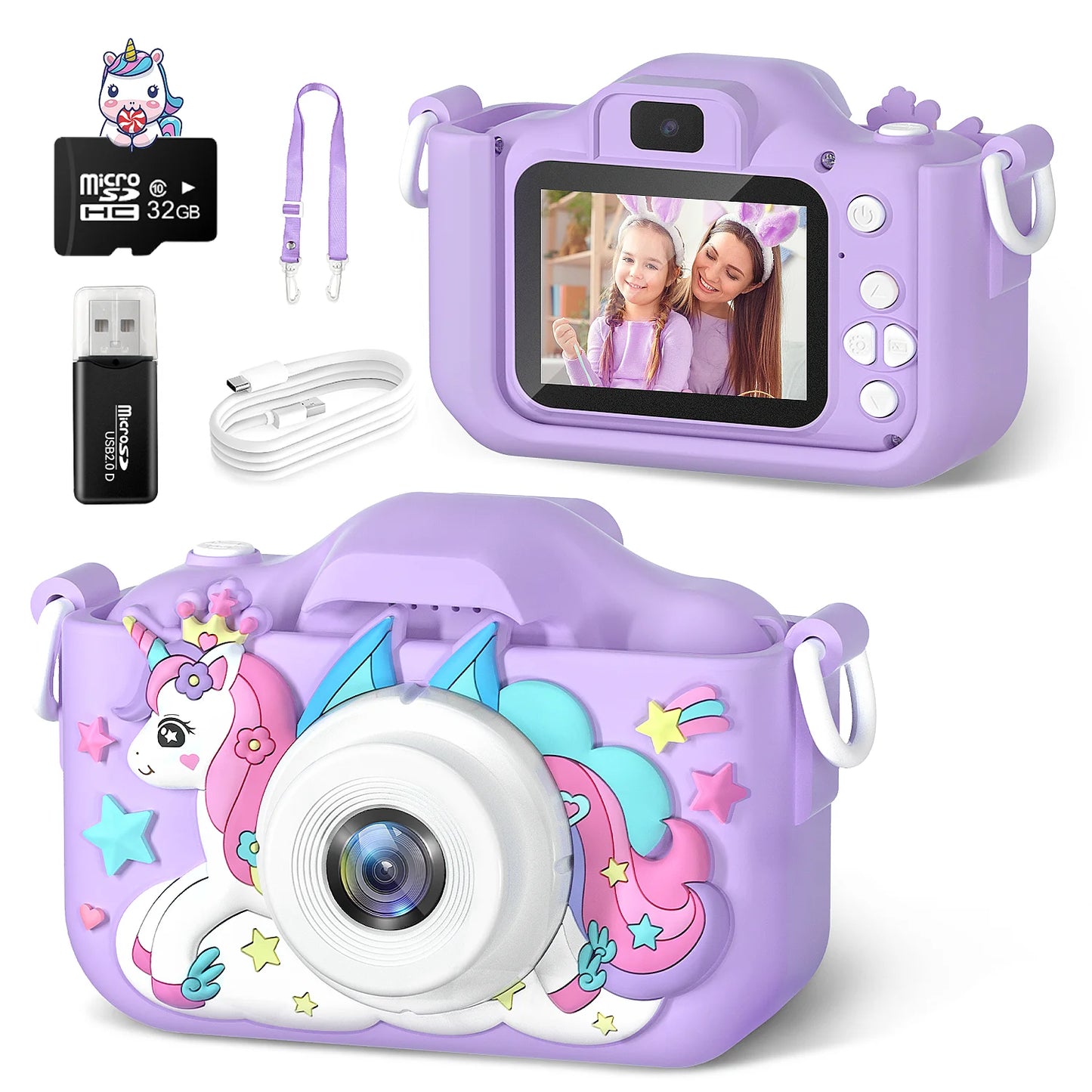 Kids Mini Camera Cartoon Unicorn Toys for Girls