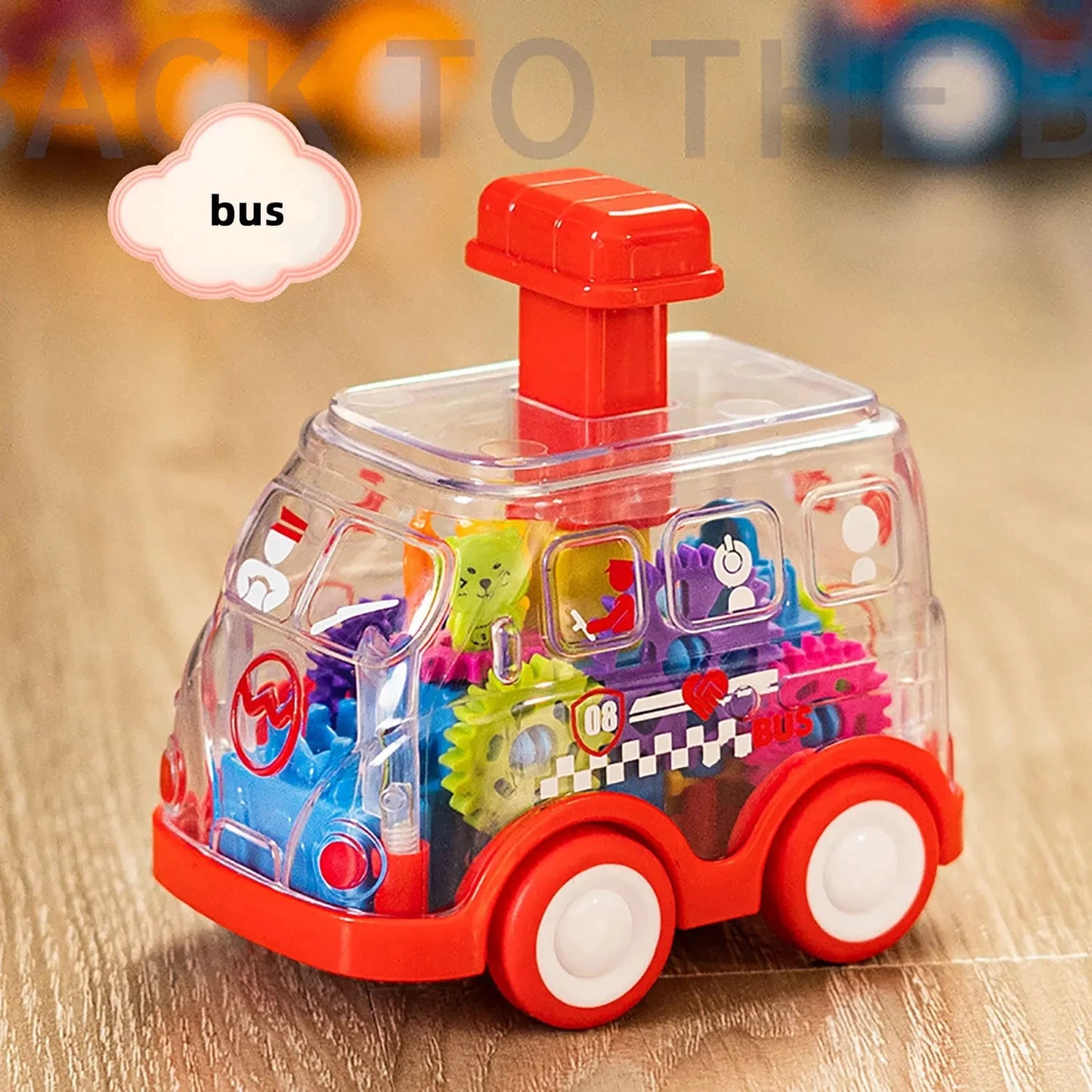 Baby Toy Cartoon Press Gear Car Toy