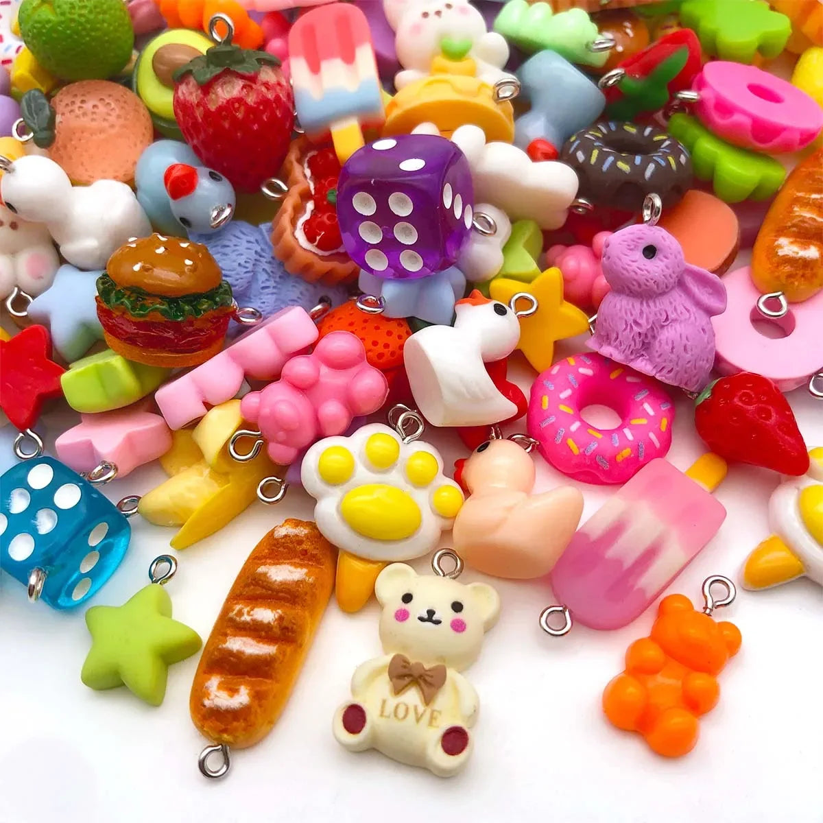 Randomly Mix Colorful Resin Charms Cute Imitation