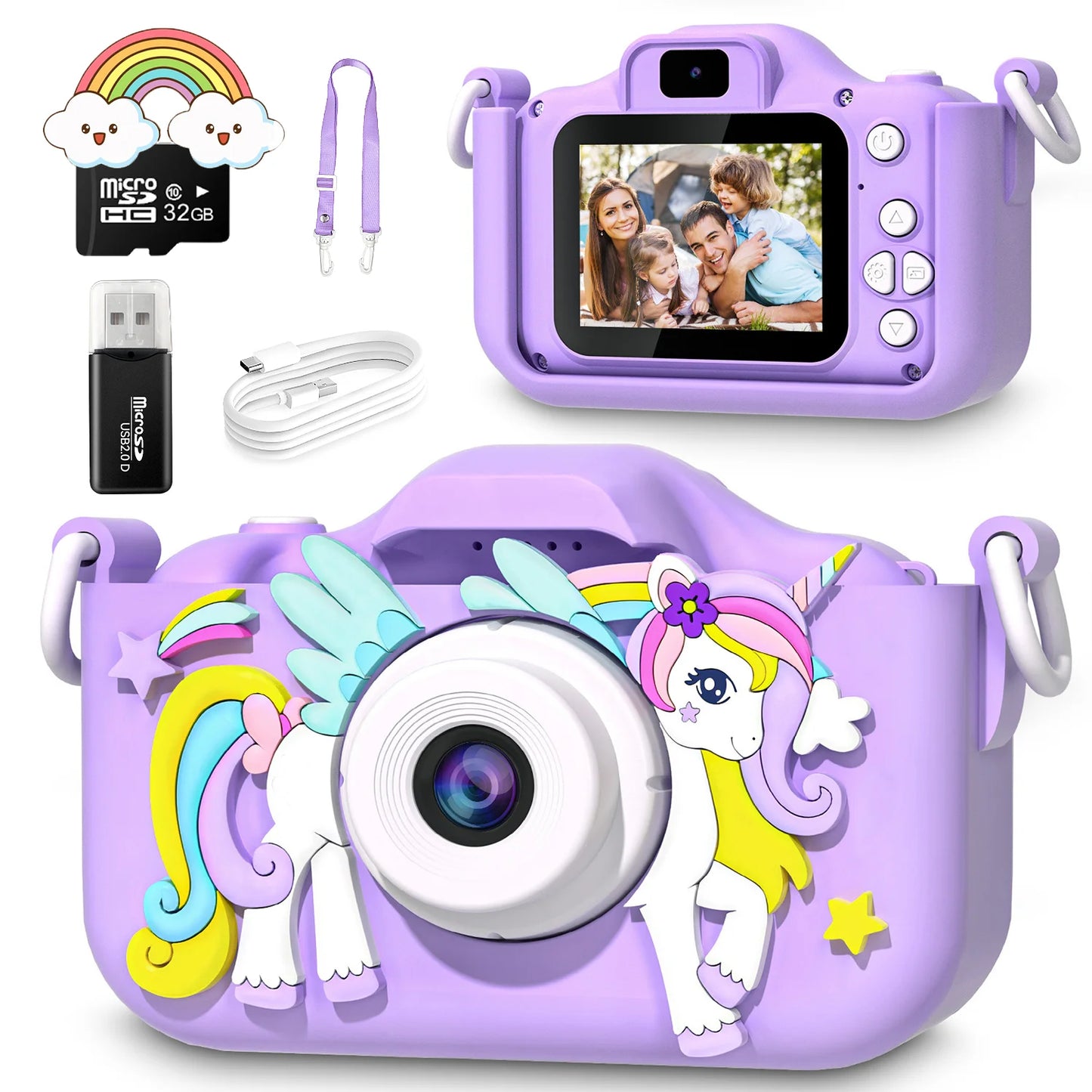 Kids Mini Camera Cartoon Unicorn Toys for Girls