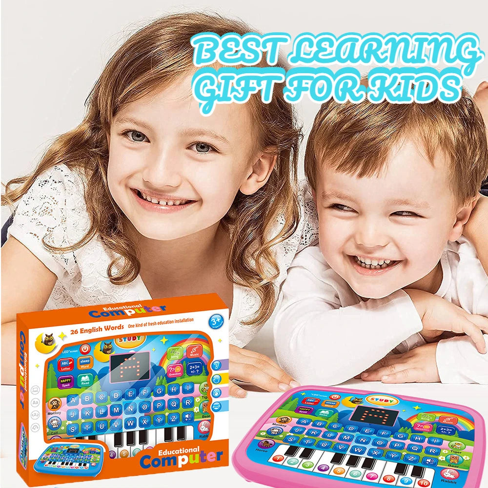 Kids’ Education Tablet Toy, Age 3+ Literacy Math Music Learning, Doubles as Electronic Keyboard, Birthday Christmas Gift