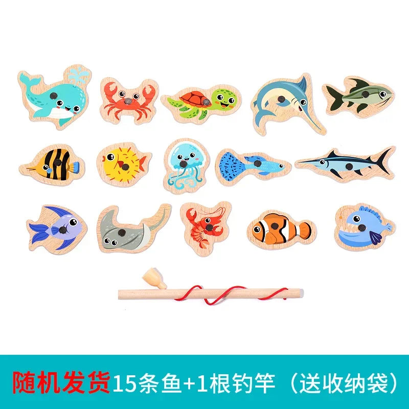 Montessori Wooden Fishing Toys For Children