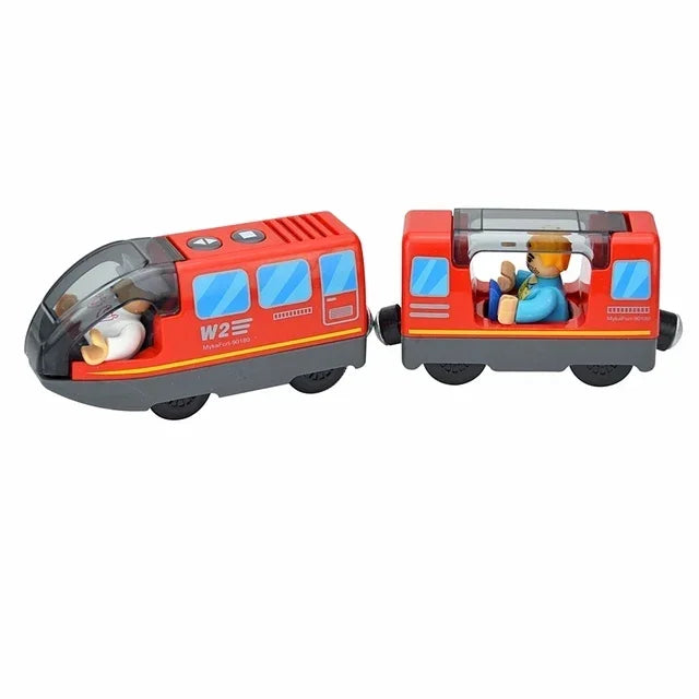 Wooden Locomotive Magnetic Electric Car Train Toys