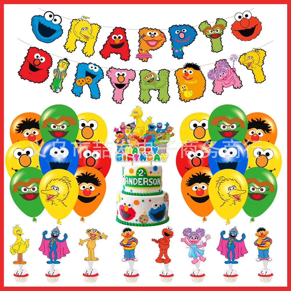 Cartoon Sesames Street Children's Birthday Party Decoration