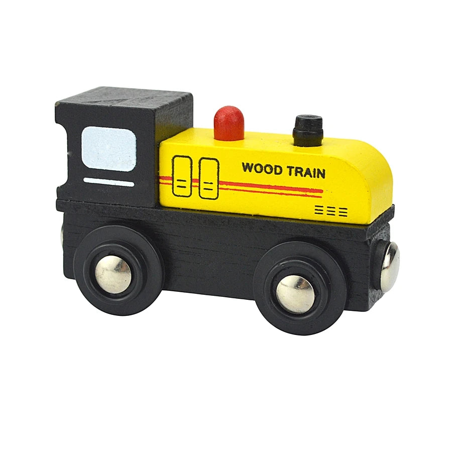 Wooden Magnetic Train Car Locomotive Toy Wood Railway