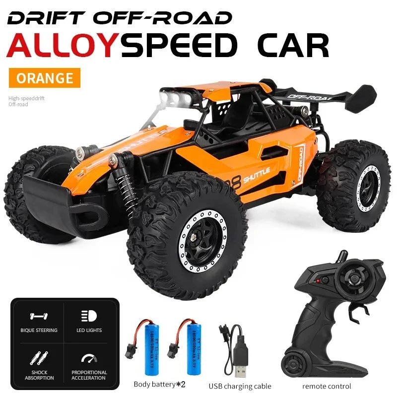 New RC Car 1:16 2WD with LED Light 2.4G 20KM/H High Speed Off-Road Climbing Remote Control