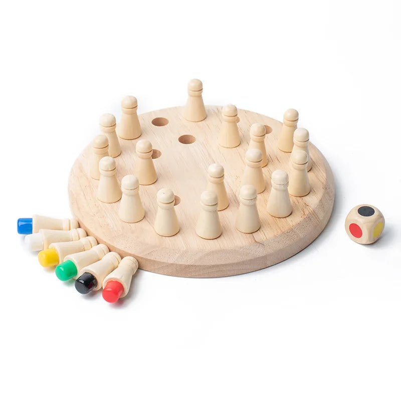 Wooden Memory Match Stick Chess Color Game Board