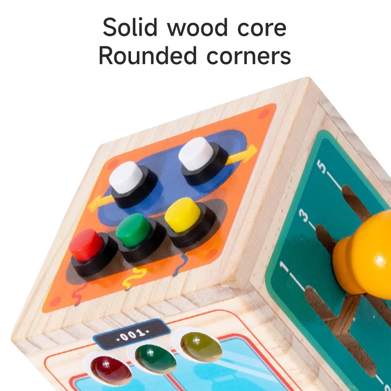 Montessori Cube Toy Wooden Ball Tool Car