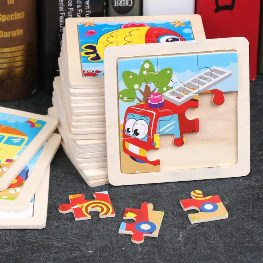 Kids Wooden Jigsaw Puzzle Games Cartoon