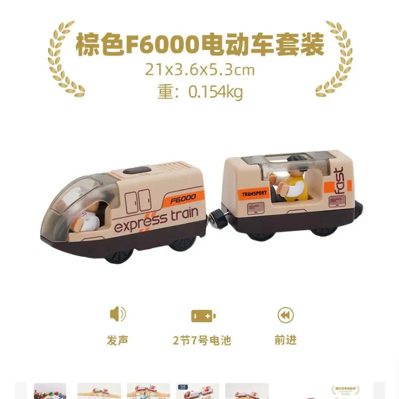 Wooden train track Locomotive Electric Train Set