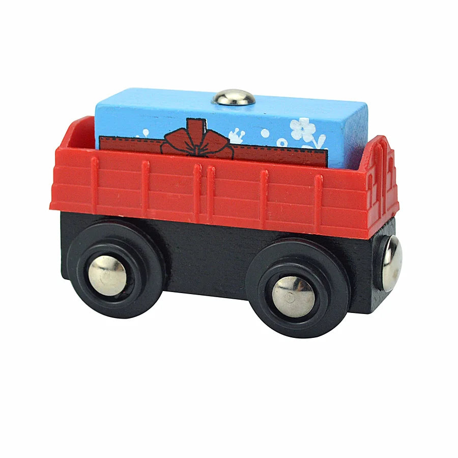 Wooden Magnetic Train Car Locomotive Toy Wood Railway