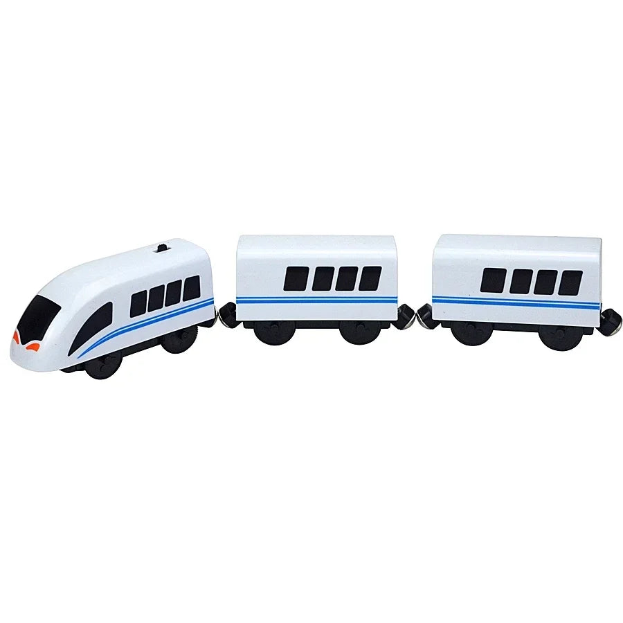 Wooden Locomotive Magnetic Electric Car Train Toys