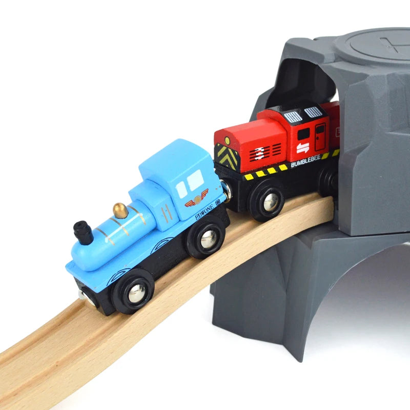 Wooden Magnetic Train Car Locomotive Toy Wood Railway