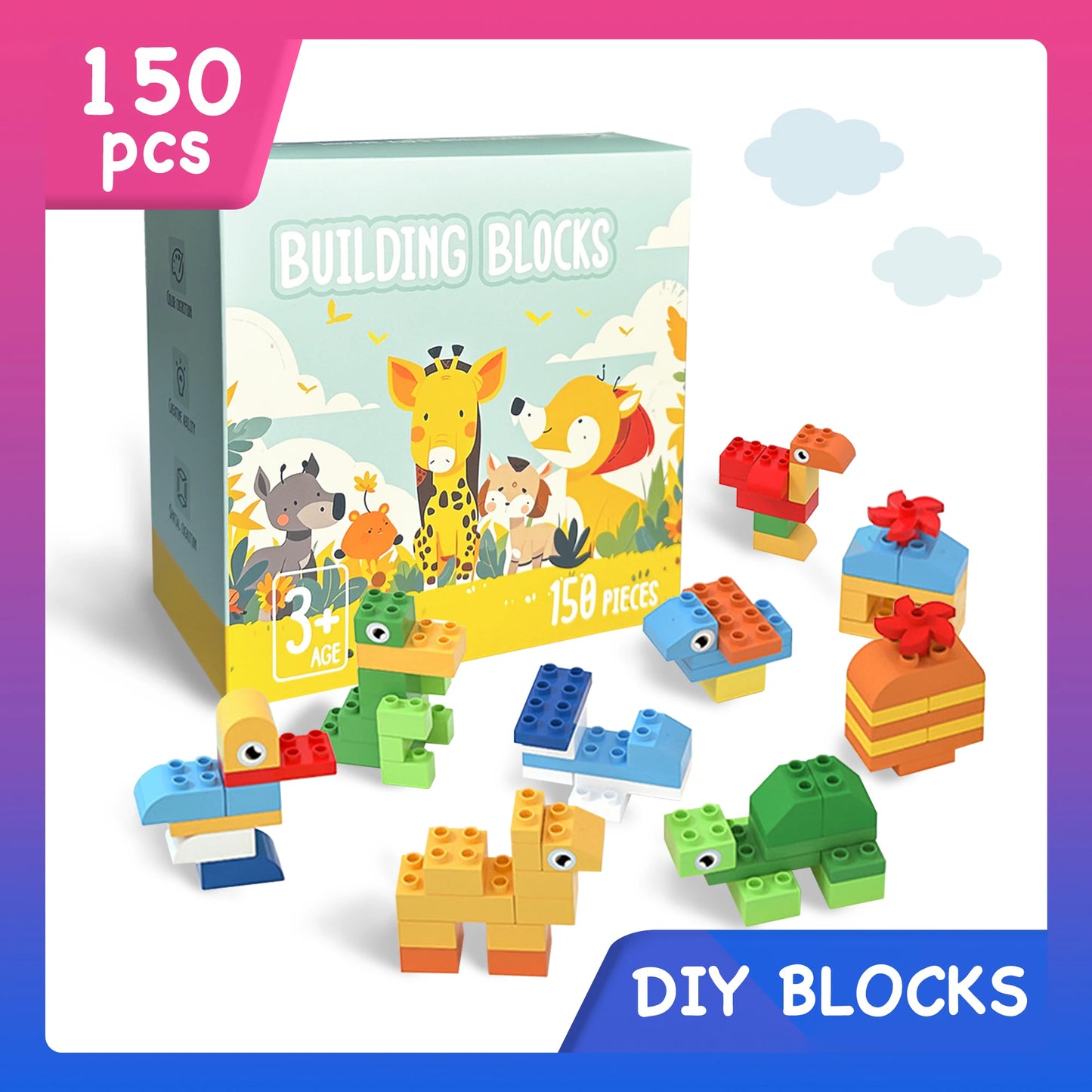 Building Blocks for Kids Toddlers 150 Piece Classic