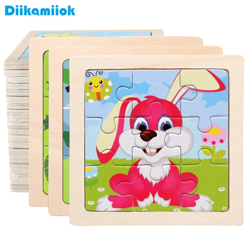 Kids Wooden Jigsaw Puzzle Games Cartoon