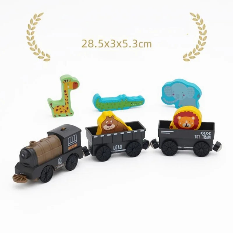 Wooden train track Locomotive Electric Train Set