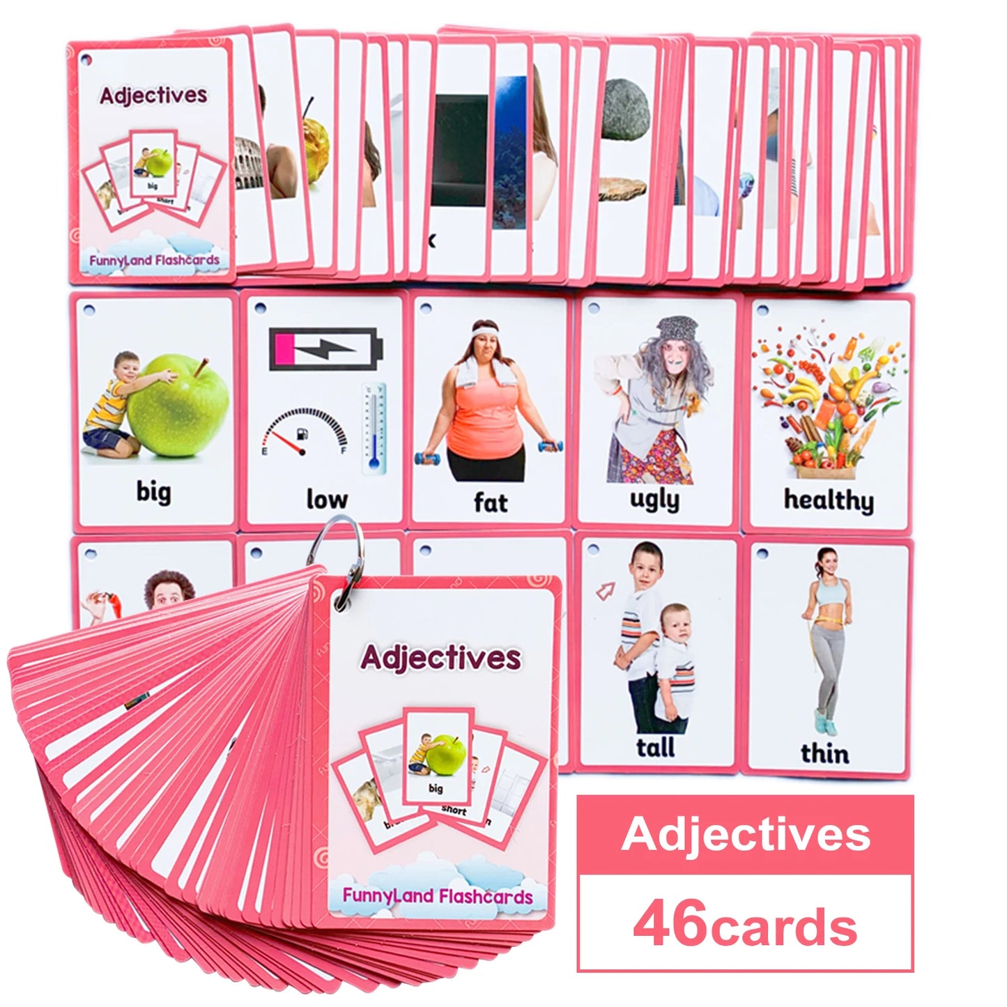 Kids Montessori Baby Learn English Word Card Flashcards Cognitive Educational Toys Picture Memorise Games Gifts for Children