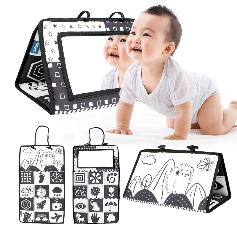 Black And White Baby Floor Mirror Tummy Time Sensory