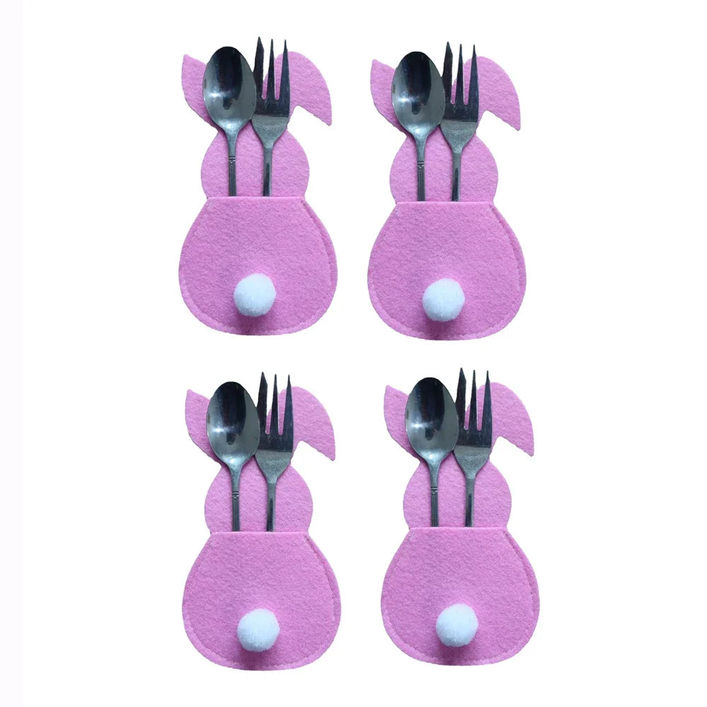 Easter Knife Fork Bags Non-woven Cartoon Sheep