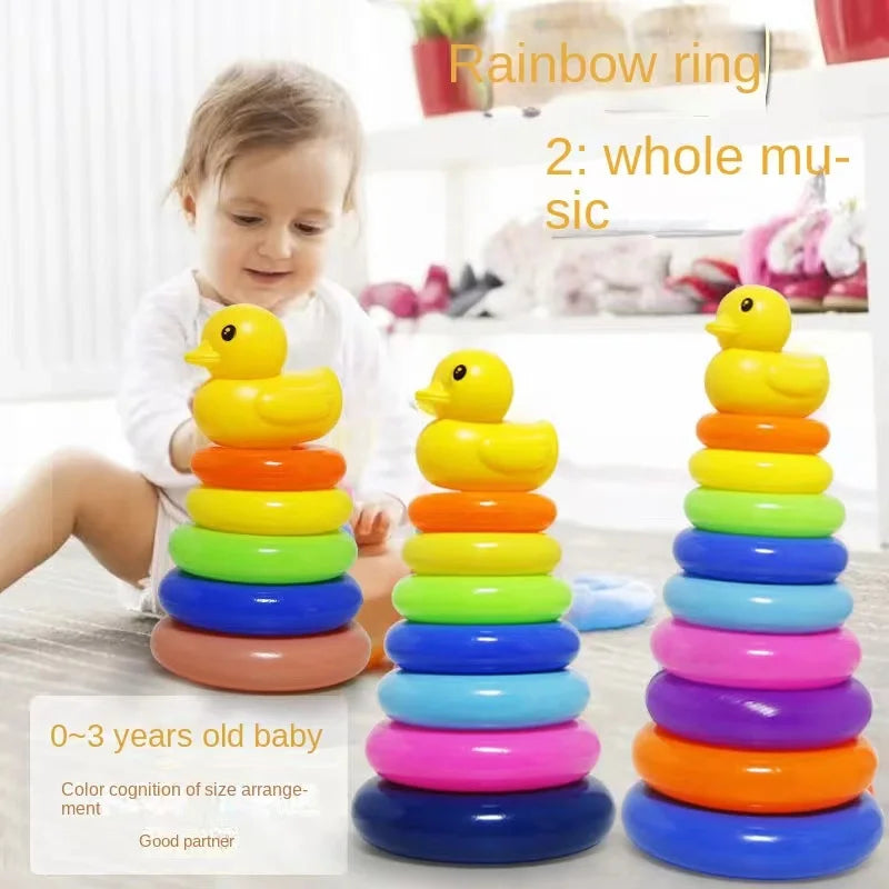 Baby puzzle development rainbow tower nesting