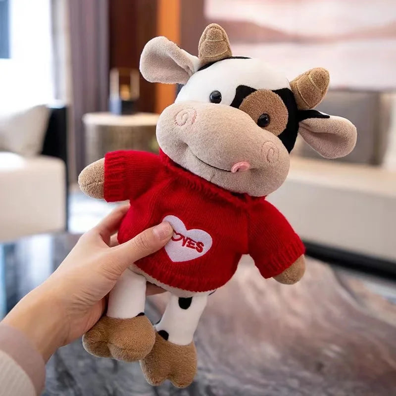 Cartoon Milk Cow Plush Doll Cute Simulation Cattle Animals