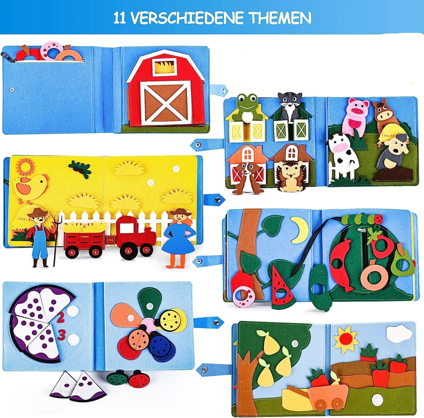 3D Montessori Storytelling Cloth Book Felt Busy Board Book