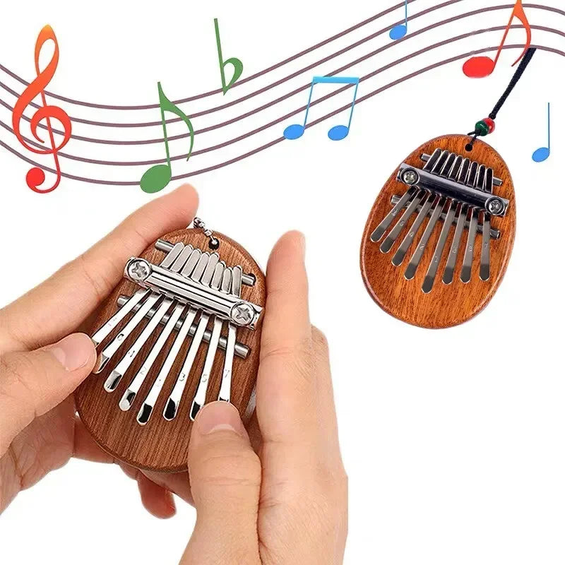 Wood Mini Thumb Piano Musical 8 Tones Portable