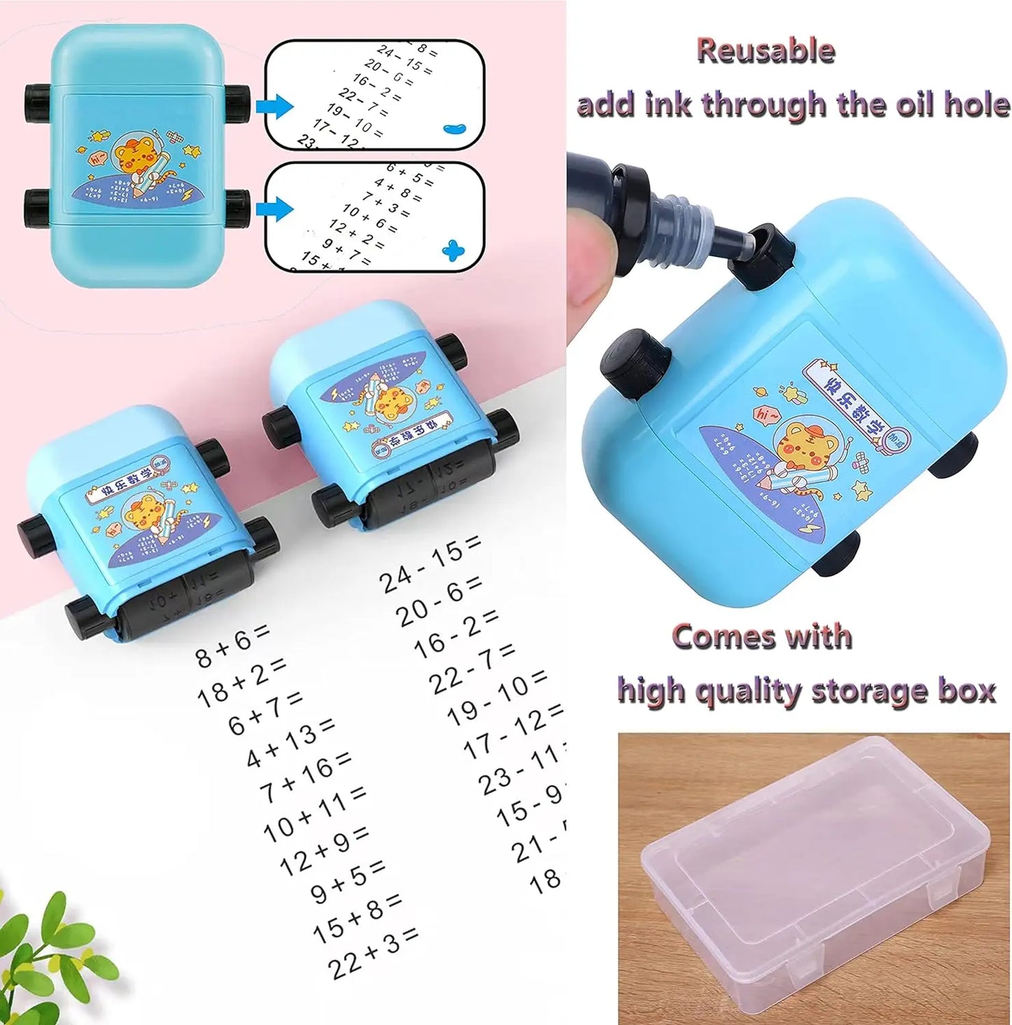 Math Roller Stamp Within 100 Multiplication and Division