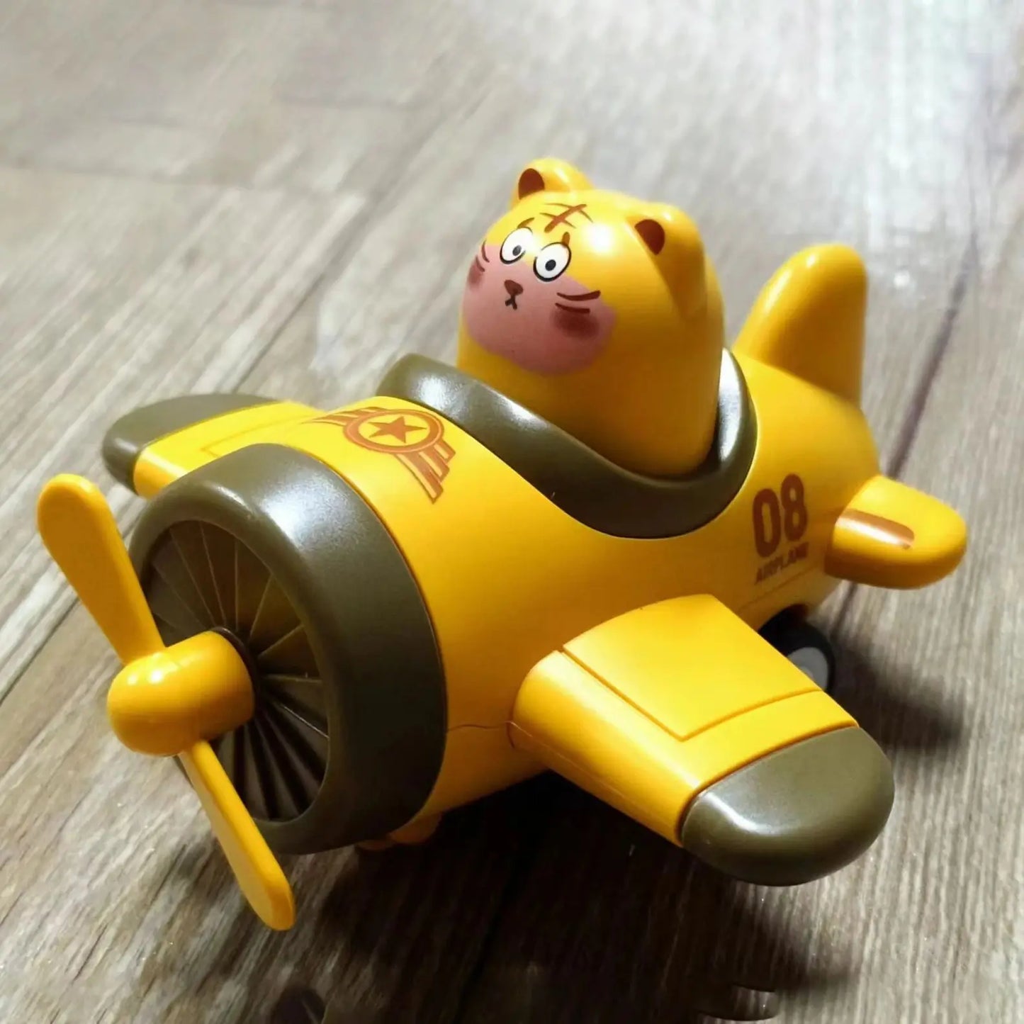 Baby Toys Press Forward Animal Cartoon Airplane Model