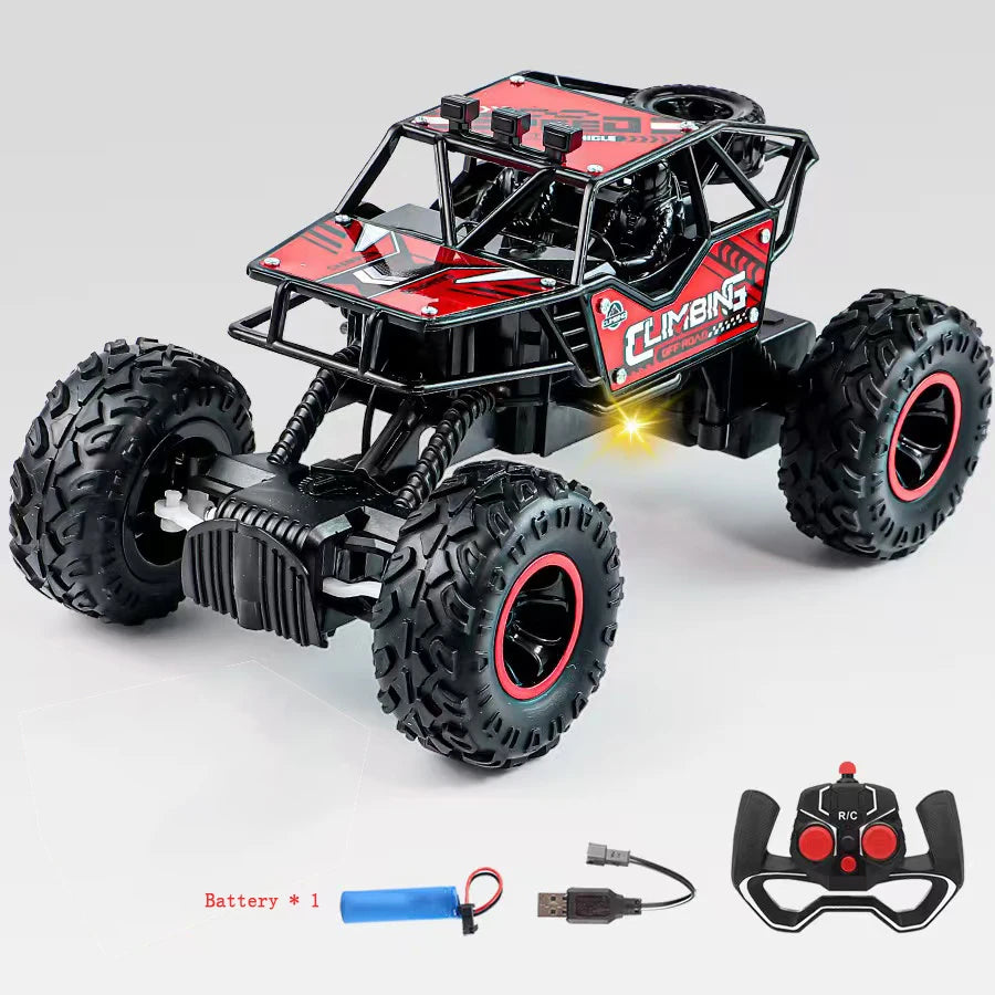 New RC Car 1:16 2WD with LED Light 2.4G 20KM/H High Speed Off-Road Climbing Remote Control