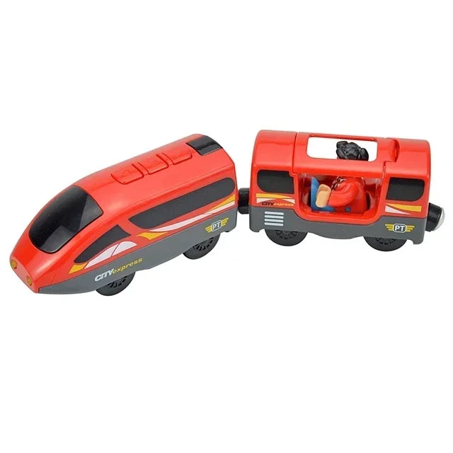 Wooden Locomotive Magnetic Electric Car Train Toys