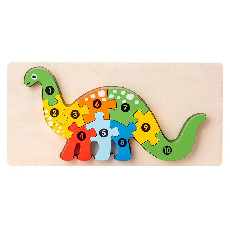 3D Puzzle Wooden Dinosaur Animal Jigsaw