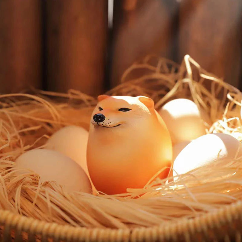 Creative Shiba Inu Realistic Egg Shape PVC Desk Decor