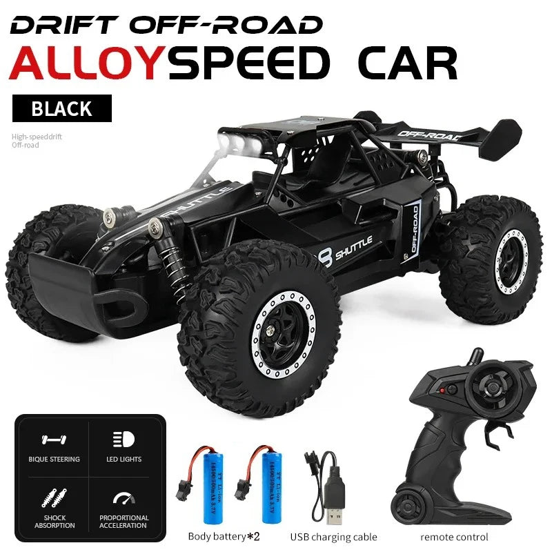 New RC Car 1:16 2WD with LED Light 2.4G 20KM/H High Speed Off-Road Climbing Remote Control