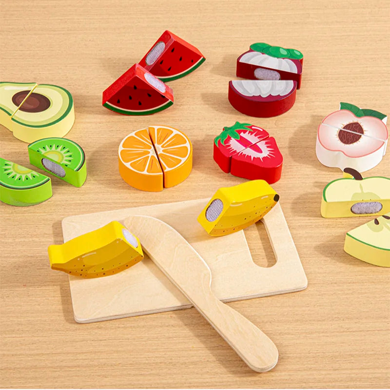 Simulation Kitchen Pretend Toy Wooden Vegetable Food Set